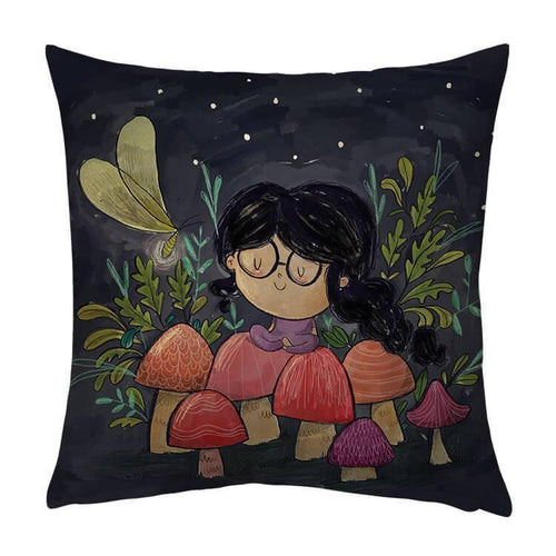 Cushion Cover - Mushroom Girl Cushion Cover